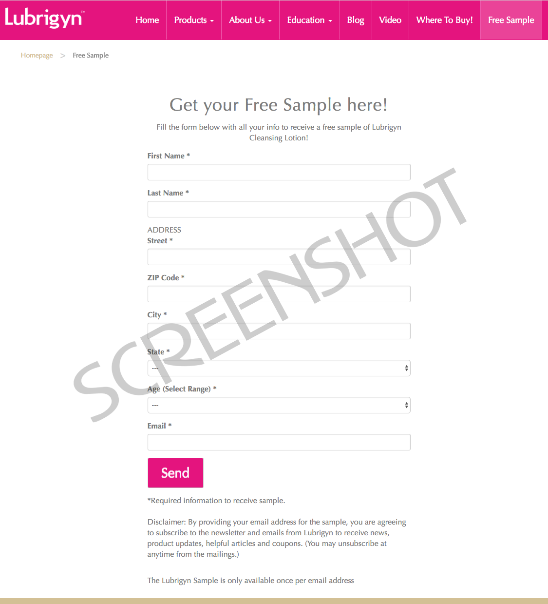 FREE Offer Page Screenshot
