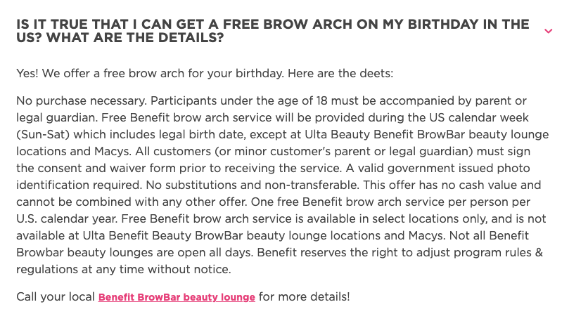 ]FREE Brow Arch Service on Your Birthday