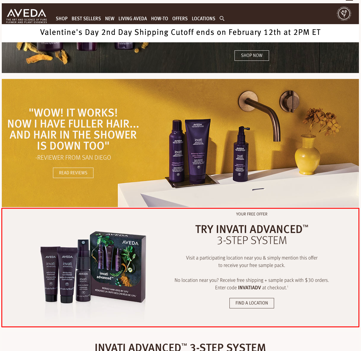 FREE Invati Advanced Haircare Sample Pack In-Store Offer