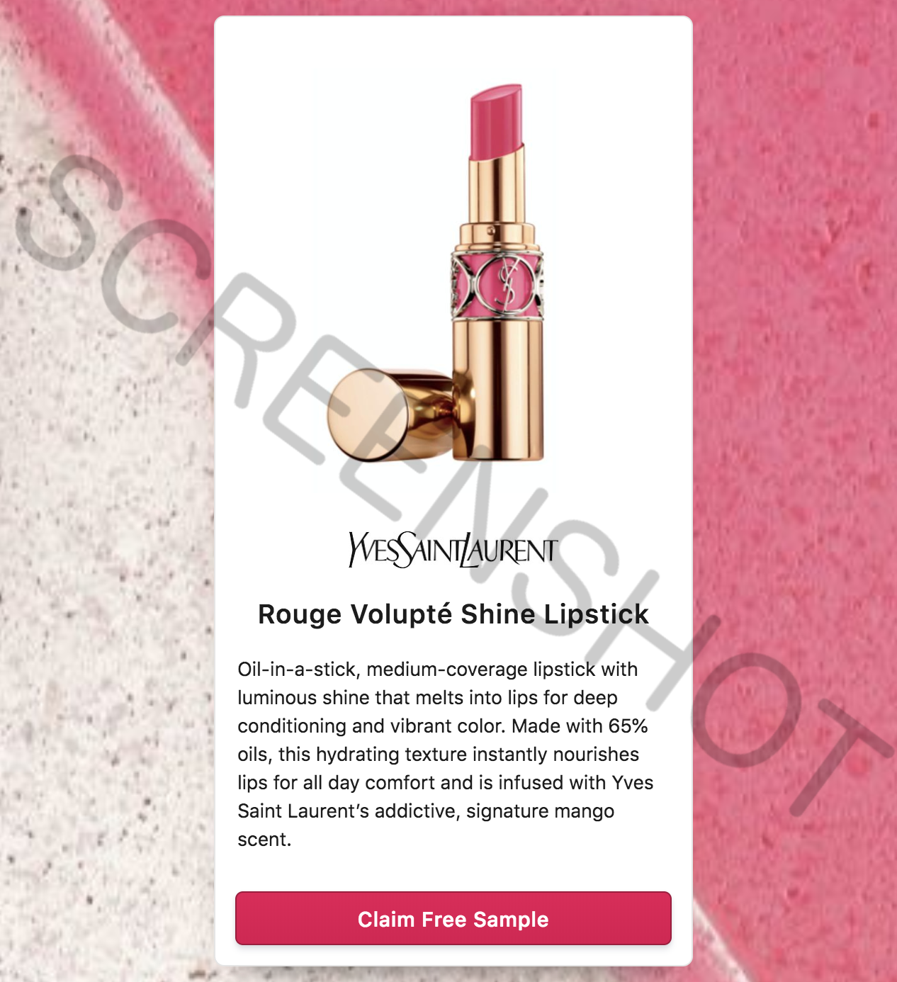FREE Rouge Volupté Shine Lipstick | VonBeau.com