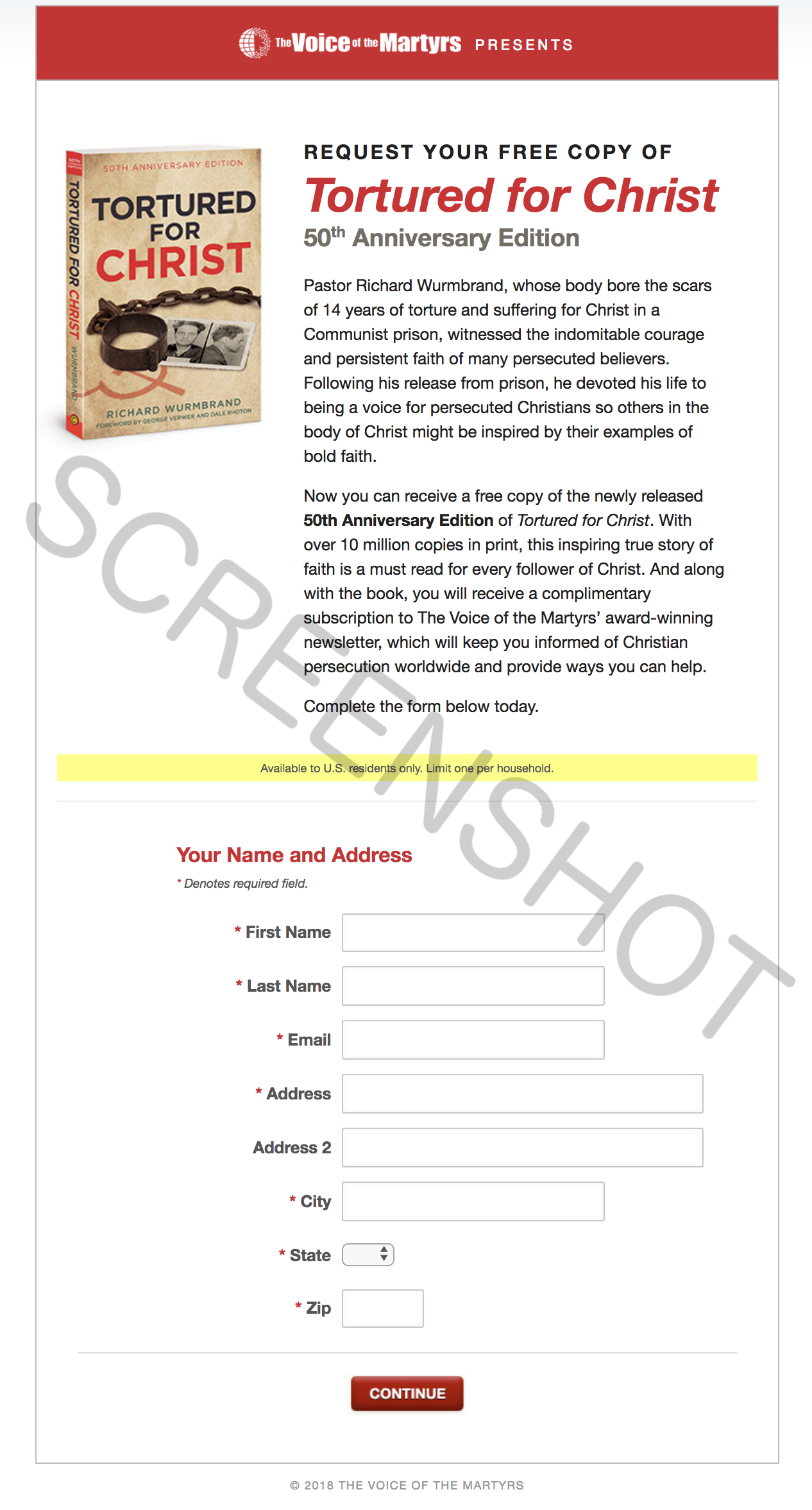 Screenshot of FREE Book Offer