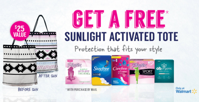 FREE Sunlight Activated Tote with Feminine Product Purchase