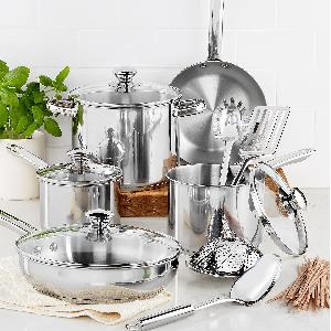 13pc Stainless Steel Cookware Set $29.99