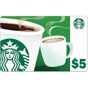 $5 Starbucks eGift Card for ONLY $1