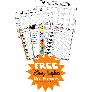 Free Disney Meal Planners