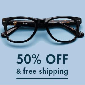 55% OFF Your First Pair of Glasses