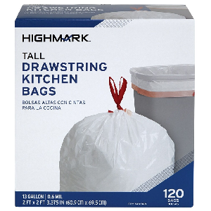 120ct Highmark 13 Gallon Trash Bags $4.65