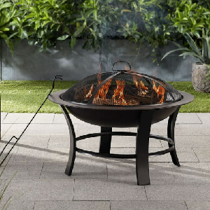 26" Outdoor Wood-Burning Fire Pit $18