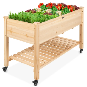 Elevated Wood Planter $104.99