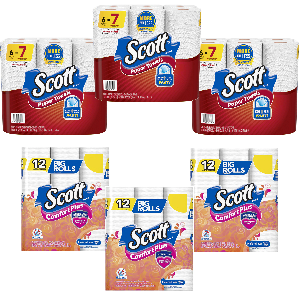6 BIG Packs of Scott TP & Paper Towels $18